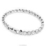 tenisový náramok okrúhly výbrus, biely, rhodiovaný B8ZNT548 Swarovski šperky - Image 5