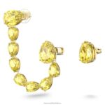 tisícročia manžeta na uši asymetrický dizajn, hruškový strih, žltá, pozlátený B8ZNT967 Swarovski šperky - Image 3