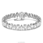 tisícročia náramok hruškový rez, biely, rhodiovaný B8ZNT586 Swarovski šperky