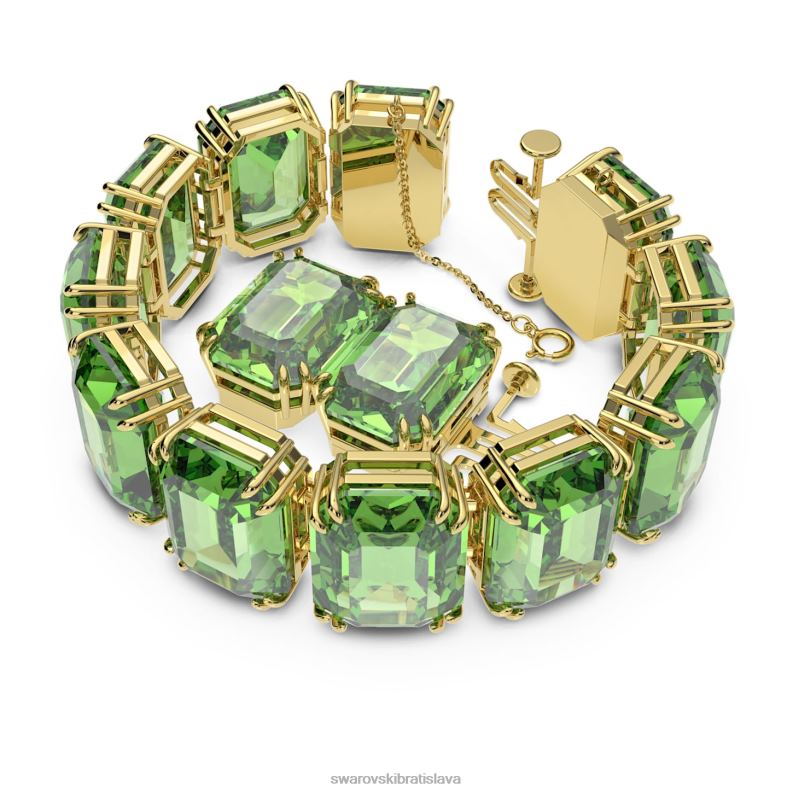 tisícročia náramok nadrozmerné kryštály, osemhranný brus, zelené, pozlátené B8ZNT587 Swarovski šperky - Image 3
