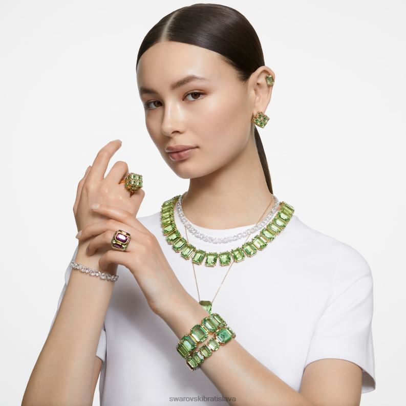 tisícročia náramok nadrozmerné kryštály, osemhranný brus, zelené, pozlátené B8ZNT587 Swarovski šperky - Image 5