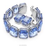 tisícročia náramok nadrozmerné kryštály, osemhranný výbrus, modré, rhodiované B8ZNT564 Swarovski šperky - Image 3