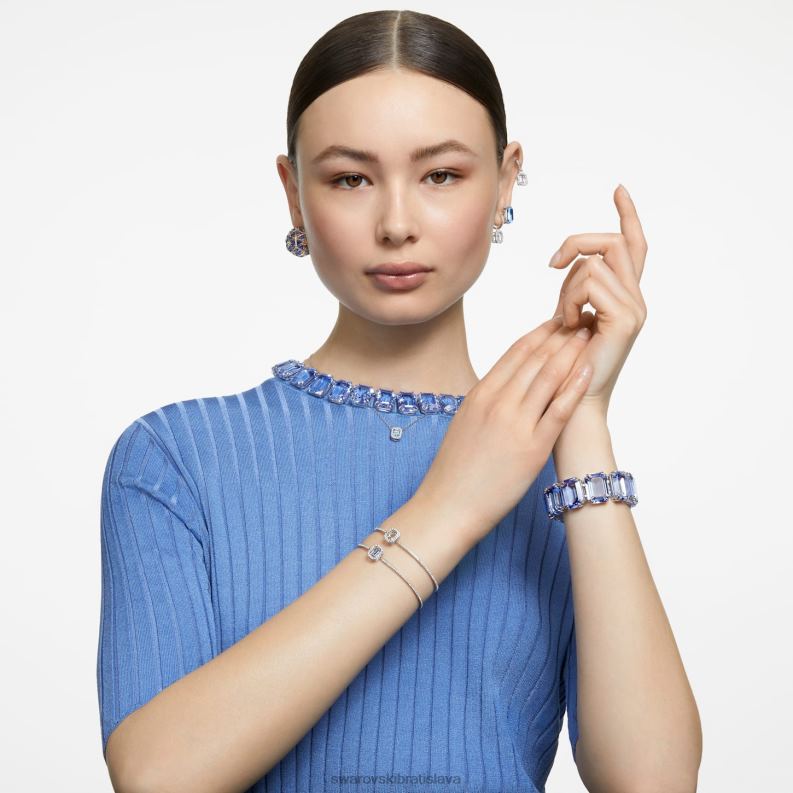 tisícročia náramok nadrozmerné kryštály, osemhranný výbrus, modré, rhodiované B8ZNT564 Swarovski šperky - Image 5
