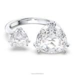tisícročia otvorený krúžok triliantový výbrus, biely, rhodiovaný B8ZNT1032 Swarovski šperky