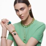 tisícročia prívesok osemhranný výbrus, zelený, pozlátený B8ZNT238 Swarovski šperky - Image 5