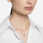 tisícročia vrstvený náhrdelník osemhranný výbrus, fialový, pozlátený ružovým zlatom B8ZNT47 Swarovski šperky - Image 2