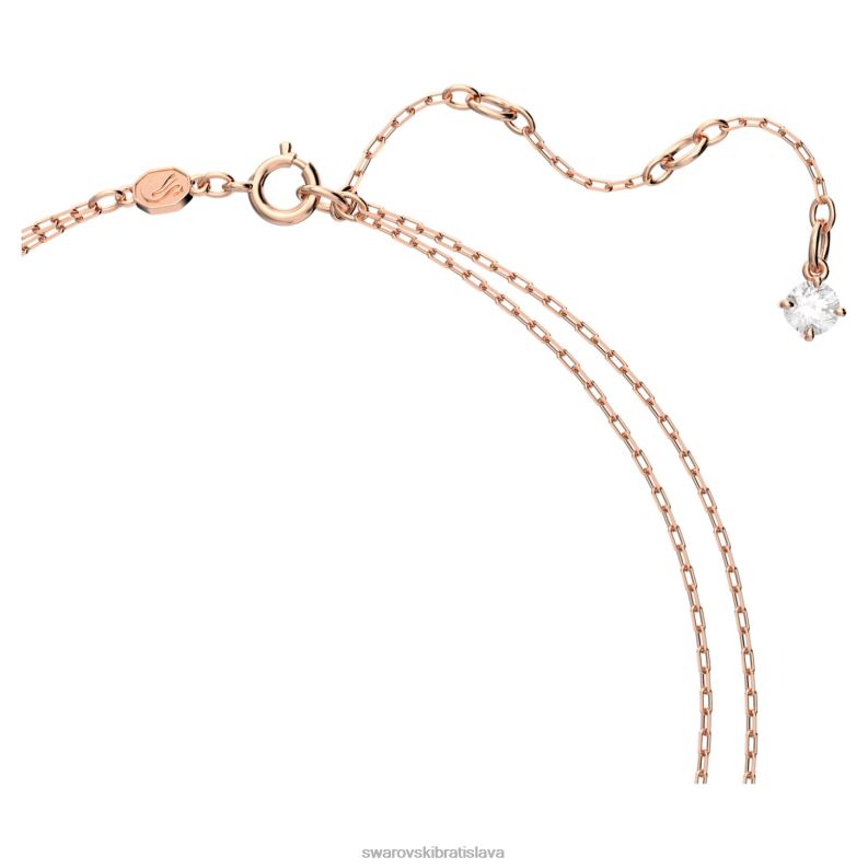 tisícročia vrstvený náhrdelník osemhranný výbrus, fialový, pozlátený ružovým zlatom B8ZNT47 Swarovski šperky - Image 4