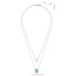tisícročia vrstvený náhrdelník osemhranný výbrus, zelený, rhodiovaný B8ZNT61 Swarovski šperky - Image 3