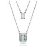 tisícročia vrstvený náhrdelník osemhranný výbrus, zelený, rhodiovaný B8ZNT61 Swarovski šperky - Image 5