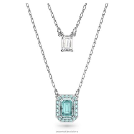 tisícročia vrstvený náhrdelník osemhranný výbrus, zelený, rhodiovaný B8ZNT61 Swarovski šperky