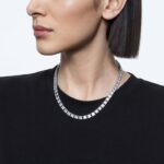 tisícročný náhrdelník hranatý rez, biela, rhodiovaná B8ZNT48 Swarovski šperky - Image 2