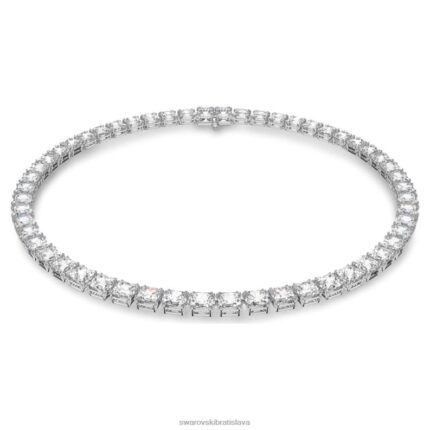 tisícročný náhrdelník hranatý rez, biela, rhodiovaná B8ZNT48 Swarovski šperky