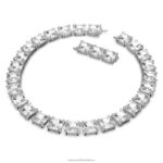 tisícročný náhrdelník hranatý rez, biela, rhodiovaná B8ZNT50 Swarovski šperky - Image 3