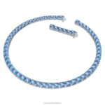 tisícročný náhrdelník hranatý rez, fialová, rhodiovaná B8ZNT158 Swarovski šperky - Image 3