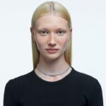 tisícročný náhrdelník hruškový rez, biely, rhodiovaný B8ZNT23 Swarovski šperky - Image 2