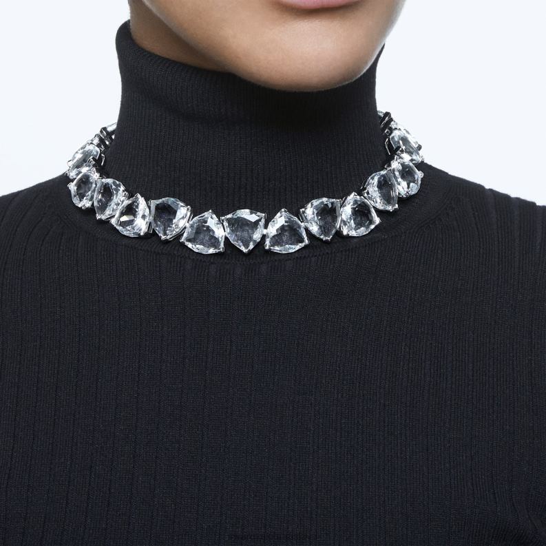 tisícročný náhrdelník nadrozmerné kryštály, triliantový brus, biele, rhodiované B8ZNT86 Swarovski šperky - Image 2