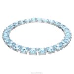 tisícročný náhrdelník štvorcový rez, modrá, rhodiovaná B8ZNT46 Swarovski šperky