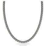 tisícročný náhrdelník štvorcový výbrus, sivý, ruténiový B8ZNT123 Swarovski šperky
