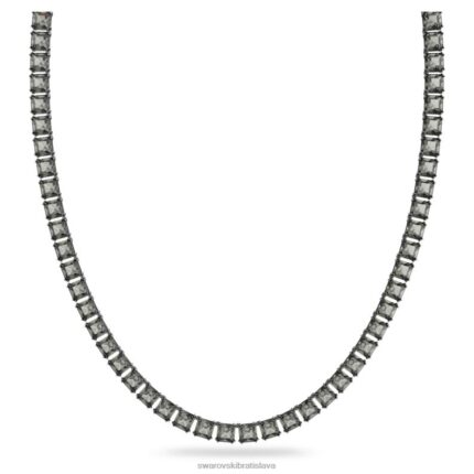 tisícročný náhrdelník štvorcový výbrus, sivý, ruténiový B8ZNT123 Swarovski šperky