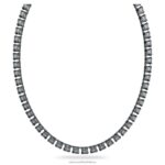 tisícročný náhrdelník štvorcový výbrus, sivý, ruténiový B8ZNT81 Swarovski šperky