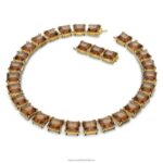 tisícročný náhrdelník štvorcový výbrus, žltá, pozlátený B8ZNT62 Swarovski šperky - Image 3