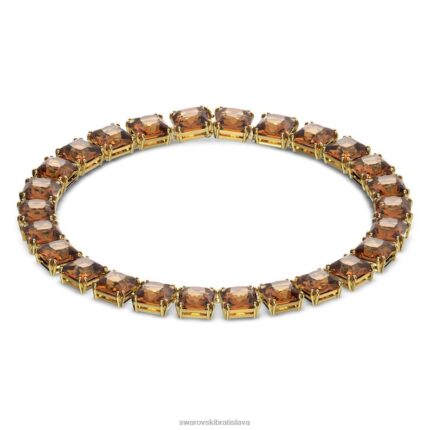 tisícročný náhrdelník štvorcový výbrus, žltá, pozlátený B8ZNT62 Swarovski šperky