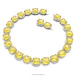 tlmič harmónie vankúšový strih, žltý, rhodiovaný B8ZNT356 Swarovski šperky - Image 3