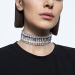 tlmivka hyperboly obdĺžnikový rez, biela, rhodiovaná B8ZNT350 Swarovski šperky - Image 2