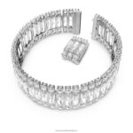 tlmivka hyperboly obdĺžnikový rez, biela, rhodiovaná B8ZNT350 Swarovski šperky - Image 3