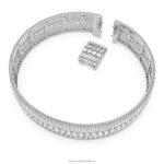tlmivka hyperboly zmiešané rezy, biele, rhodiované B8ZNT368 Swarovski šperky - Image 2