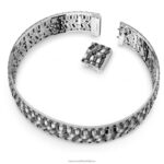tlmivka hyperboly zmiešané strihy, čierne, rhodiované B8ZNT355 Swarovski šperky - Image 3