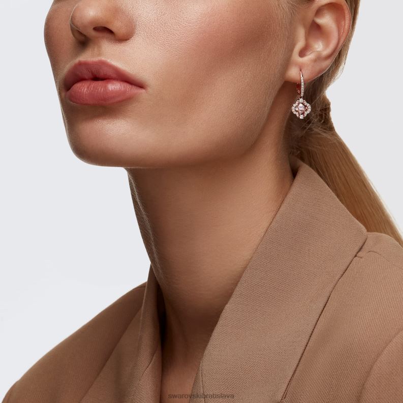trblietavé tanečné náušnice ďatelina, ružová, pozlátená ružovým zlatom B8ZNT801 Swarovski šperky - Image 2