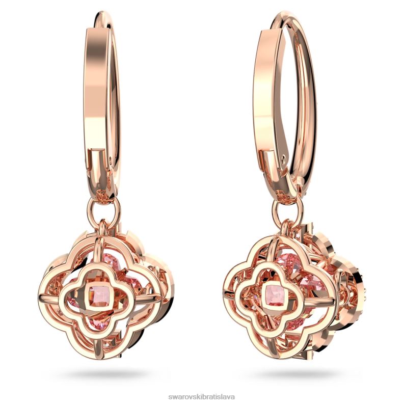 trblietavé tanečné náušnice ďatelina, ružová, pozlátená ružovým zlatom B8ZNT801 Swarovski šperky - Image 3