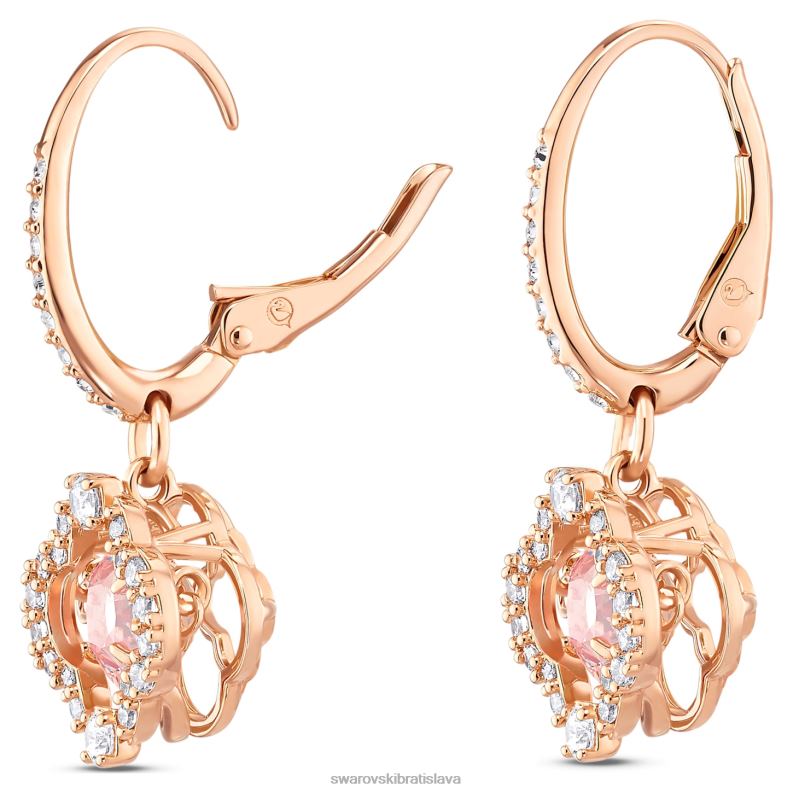 trblietavé tanečné náušnice ďatelina, ružová, pozlátená ružovým zlatom B8ZNT801 Swarovski šperky - Image 4