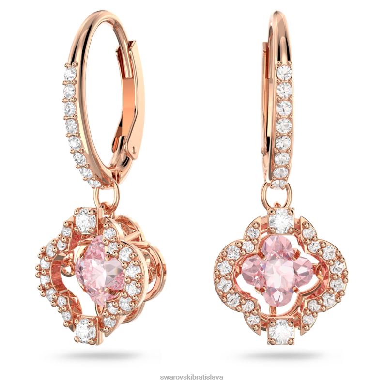 trblietavé tanečné náušnice ďatelina, ružová, pozlátená ružovým zlatom B8ZNT801 Swarovski šperky - Image 1