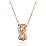 twist náhrdelník biele, pozlátené ružovým zlatom B8ZNT100 Swarovski šperky