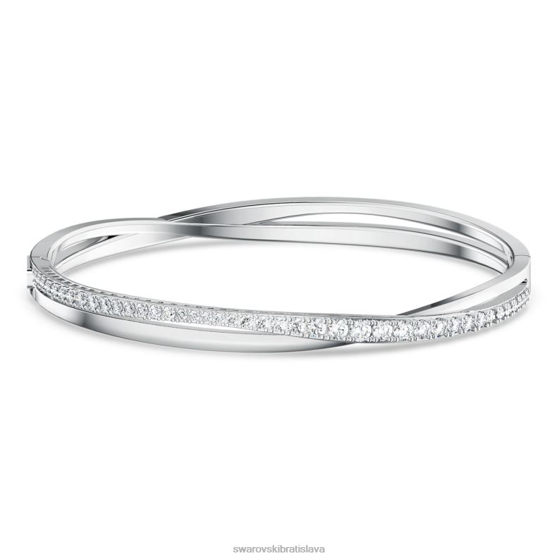 twist_naramok_biela_rhodiovana_b8znt592_swarovski_sperky.jpg twist náramok biela, rhodiovaná B8ZNT592 Swarovski šperky - Image 1