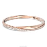 twist náramok biele, pozlátené ružovým zlatom B8ZNT621 Swarovski šperky