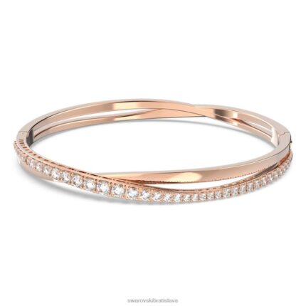 twist náramok biele, pozlátené ružovým zlatom B8ZNT621 Swarovski šperky
