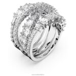 twist wrap ring zmiešané rezy, biele, rhodiované B8ZNT1030 Swarovski šperky - Image 3