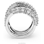 twist wrap ring zmiešané rezy, biele, rhodiované B8ZNT1030 Swarovski šperky - Image 5