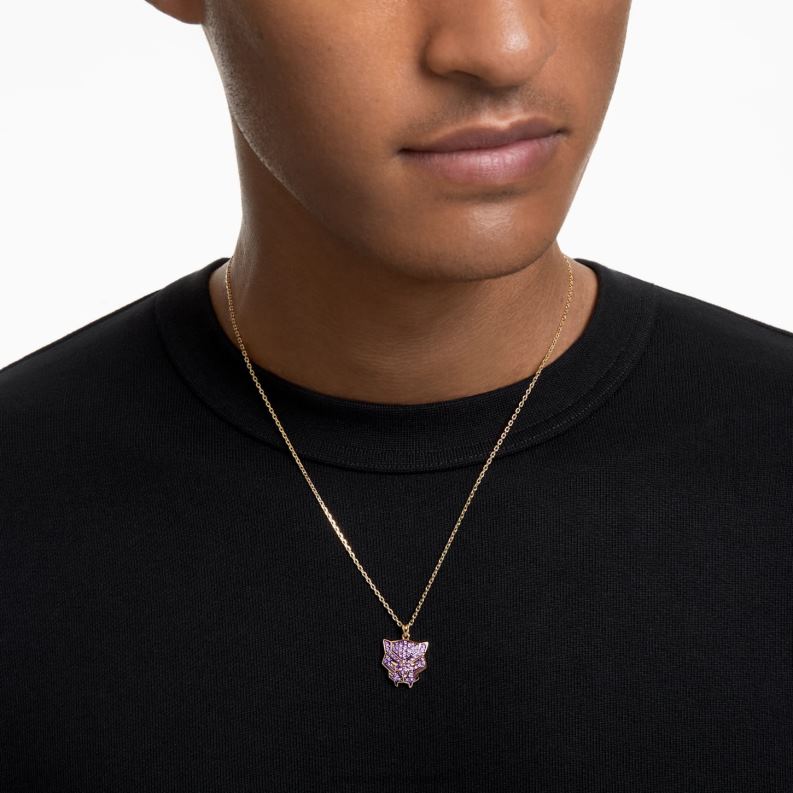 úžasný prívesok čierny panter čierny panter, fialový, pozlátený B8ZNT255 Swarovski šperky - Image 2
