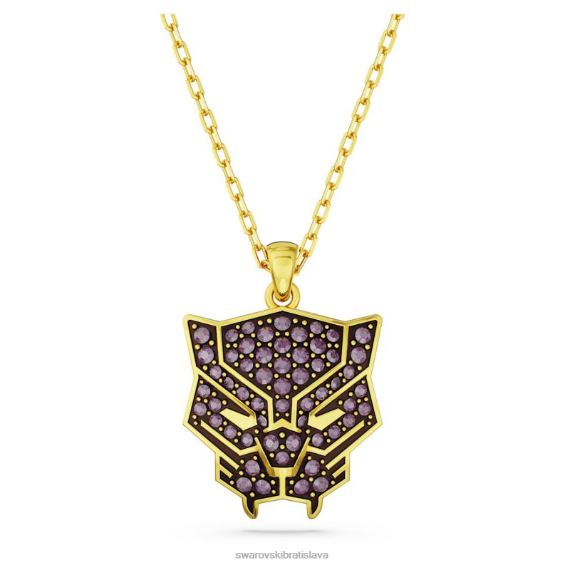 úžasný prívesok čierny panter čierny panter, fialový, pozlátený B8ZNT255 Swarovski šperky - Image 1