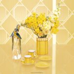 váza signum porcelán, žltá B8ZNT1777 Swarovski dekorácie - Image 2