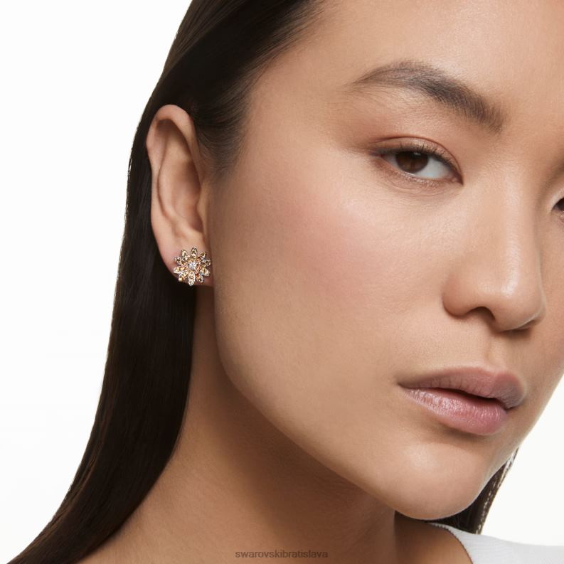 večné kvetinové napichovacie náušnice kvetina, viacfarebná, povrchová úprava zmiešaný kov B8ZNT721 Swarovski šperky - Image 2