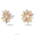 večné kvetinové napichovacie náušnice kvetina, viacfarebná, povrchová úprava zmiešaný kov B8ZNT721 Swarovski šperky - Image 3