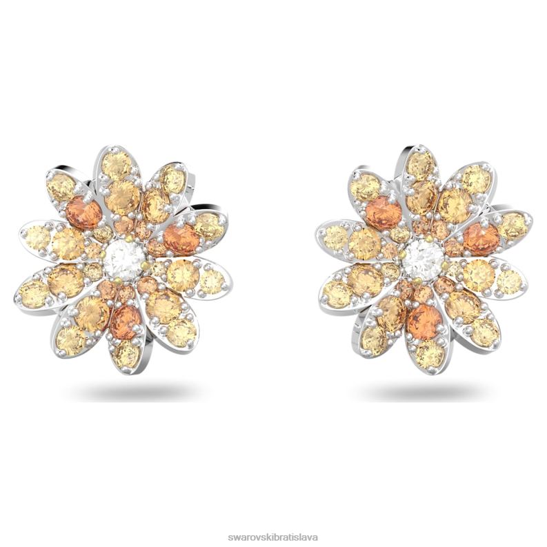 večné kvetinové napichovacie náušnice kvetina, viacfarebná, povrchová úprava zmiešaný kov B8ZNT721 Swarovski šperky - Image 1
