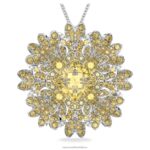 večný kvetinový prívesok a brošňa kvet, žltá, povrchová úprava zmiešaný kov B8ZNT229 Swarovski šperky