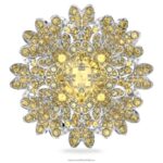 večný kvetinový prívesok a brošňa kvet, žltá, povrchová úprava zmiešaný kov B8ZNT229 Swarovski šperky - Image 5