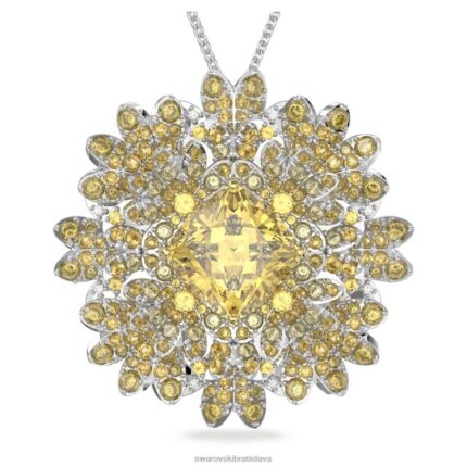 večný kvetinový prívesok a brošňa kvet, žltá, povrchová úprava zmiešaný kov B8ZNT229 Swarovski šperky